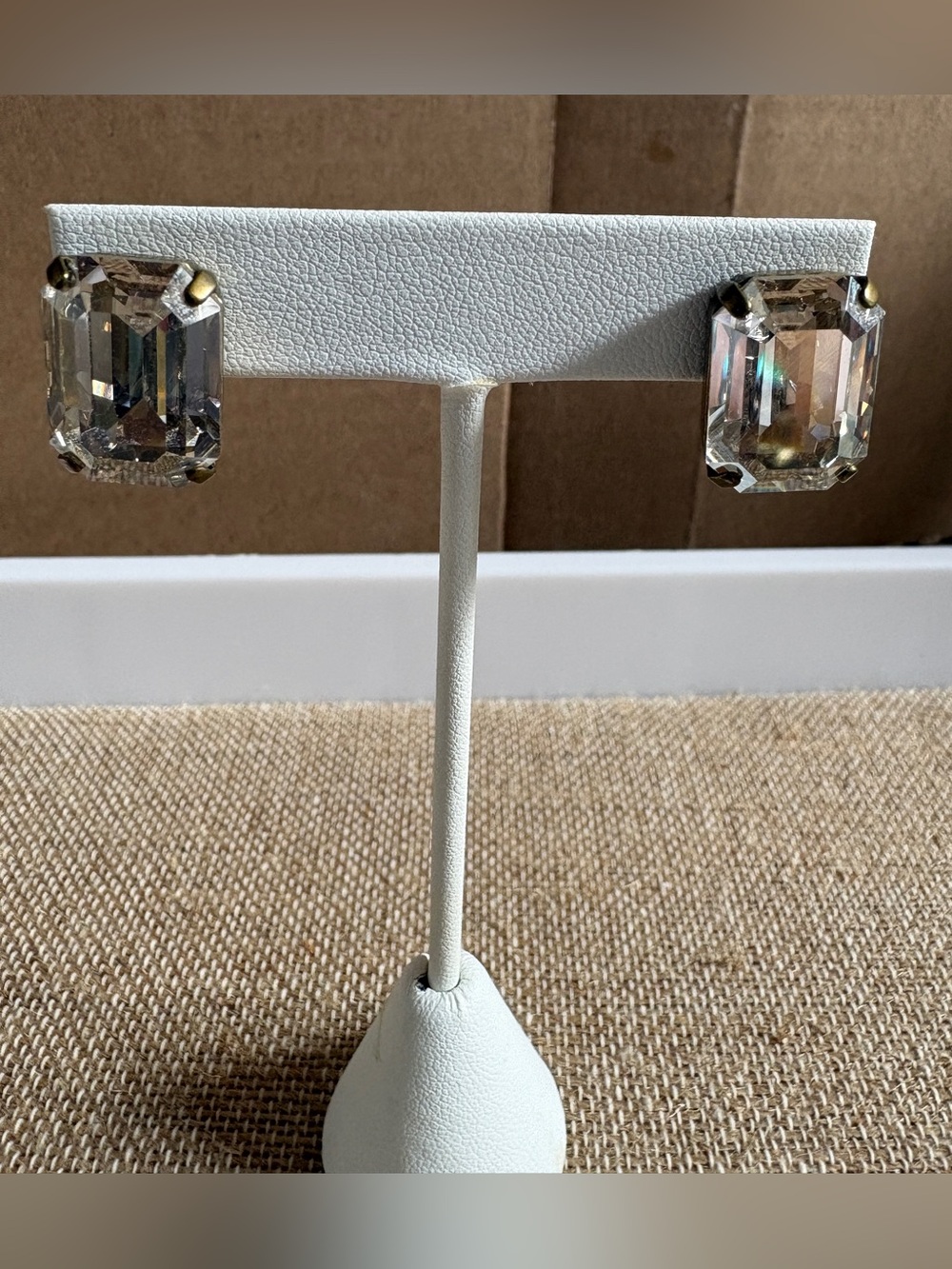 Sorrelli Classic Emerald-Cut Crystal Stud Earrings - Clear